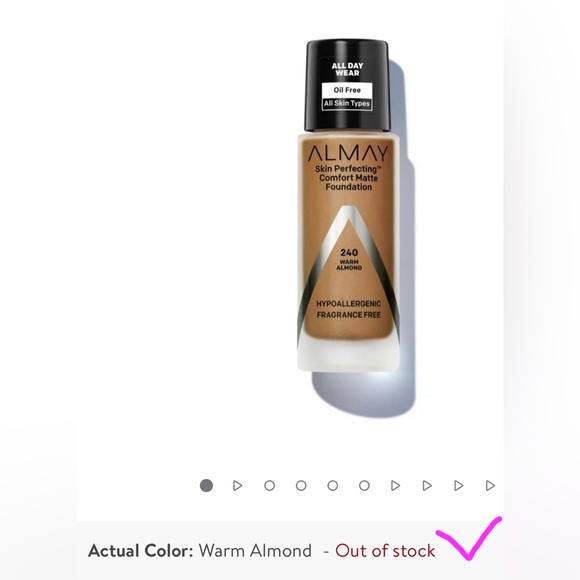 5/$25 ALMAY Skin Perfecting Comfort Matte Foundation •240 Warm Almond - Picture 8 of 14